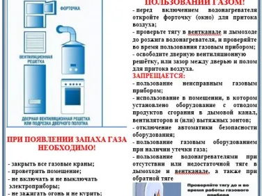 Памятка по безопасному использованию газа в быту
